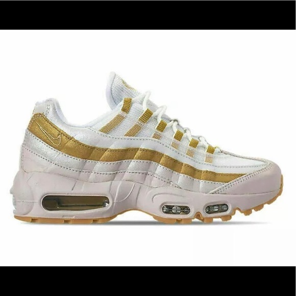 white and gold air max 95